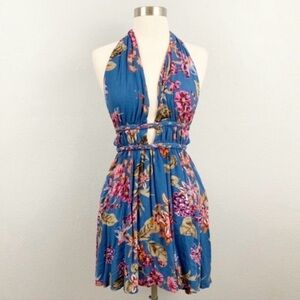 ILLA ILLA Blue Floral Backless Dress